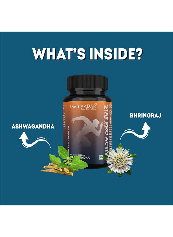 AADAR AADAR Stay Pro Active Energy Boost and Relief From Stress and Fatigue for Both Men and Women, 60 Capsules (Pack of 2) - Image 3