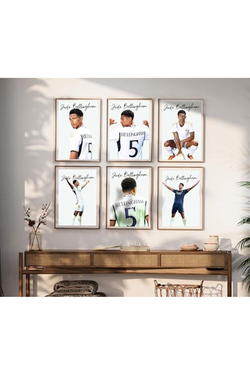 Dujoi Jude Bellingham Posters Paper Prints For Boys Bedroom Football Wall Art Bellingham Sports Posters Set Of 6, Unframe 8x12inch(20x30cm) - Image 4