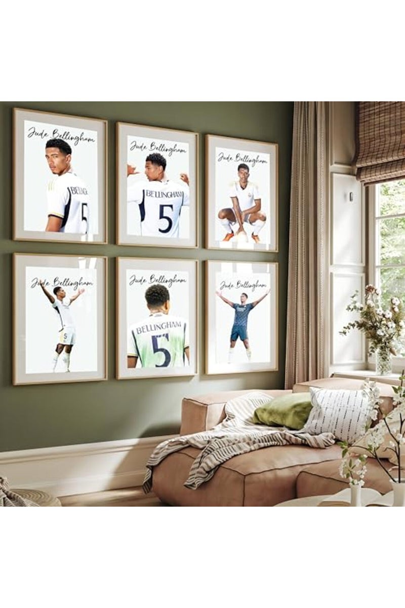 Dujoi Jude Bellingham Posters Paper Prints For Boys Bedroom Football Wall Art Bellingham Sports Posters Set Of 6, Unframe 8x12inch(20x30cm) - Image 2