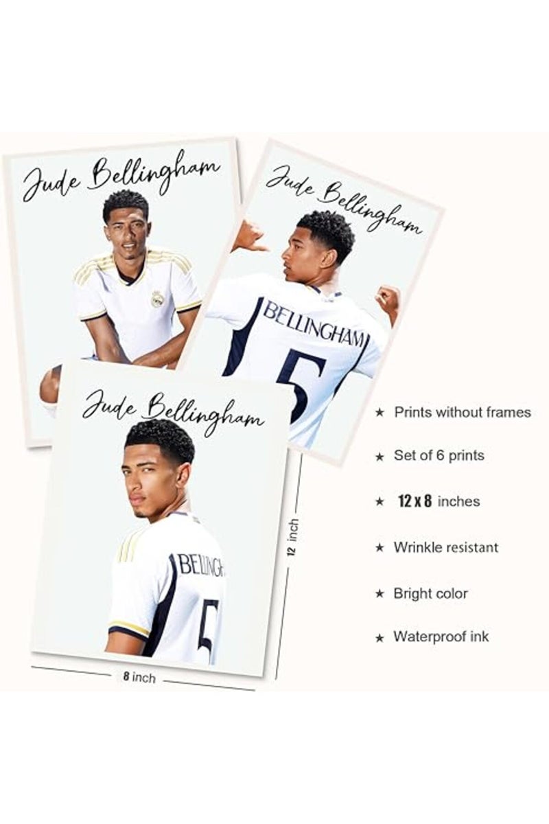 Dujoi Jude Bellingham Posters Paper Prints For Boys Bedroom Football Wall Art Bellingham Sports Posters Set Of 6, Unframe 8x12inch(20x30cm) - Image 3