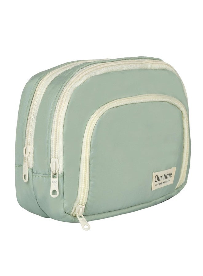 Buybeat Large Capacity Pencil Case Pouch for Students, Multi-Compartment Stationery Organizer Bag with Zipper for School, College & Office Use (Green) - Image 1