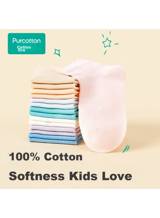 القطن الخالص Purcotton جوارب أطفال مضادة للبكتيريا ومقاومة للروائح بدون ل seams درجة 5a، جوارب أولاد وبنات تمتص العرق 16 - Image 3