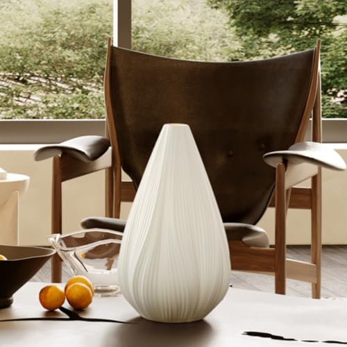 RONDURE 12.5" Modern Ceramic Table Lamp, Modern Bedside Lamps for Bedroom, Living Room and Nightstand, White Translucent Ceramic Shade, Warm Ambient Lighting, Home Decor - Image 4