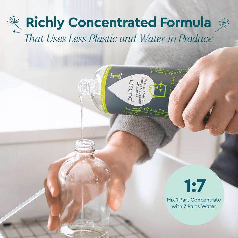 Puracy Multi-Surface Cleaner Concentrate - Plant-Powered Everyday Surface Cleaner - Natural All Purpose Cleaning Solution As Seen on TikTok (Organic Lemongrass, 16 fl oz) - Image 5
