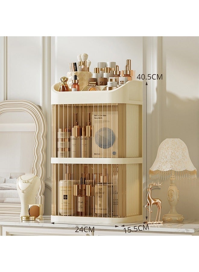 والالا صندوق تخزين كبير السعة لمستحضرات التجميل منظم أدراج المكياج والمجوهرات وطلاء الأظافر وحاوية مكياج سطح المكتب وصندوق تخزين مستحضرات التجميل لغرفة النوم - Image 2