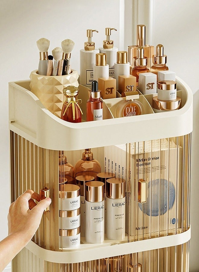 والالا صندوق تخزين كبير السعة لمستحضرات التجميل منظم أدراج المكياج والمجوهرات وطلاء الأظافر وحاوية مكياج سطح المكتب وصندوق تخزين مستحضرات التجميل لغرفة النوم - Image 5