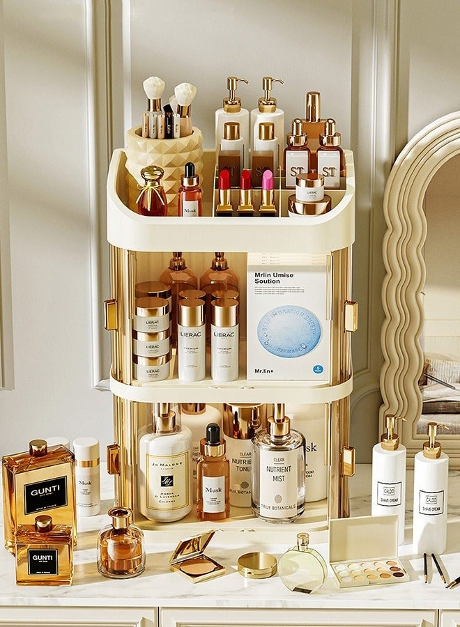 والالا صندوق تخزين كبير السعة لمستحضرات التجميل منظم أدراج المكياج والمجوهرات وطلاء الأظافر وحاوية مكياج سطح المكتب وصندوق تخزين مستحضرات التجميل لغرفة النوم - Image 4