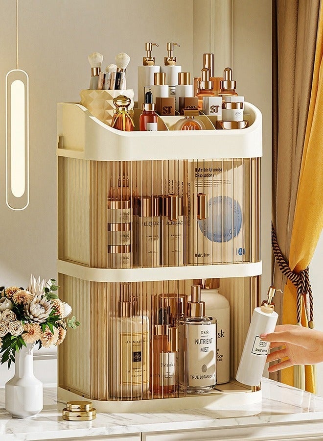 والالا صندوق تخزين كبير السعة لمستحضرات التجميل منظم أدراج المكياج والمجوهرات وطلاء الأظافر وحاوية مكياج سطح المكتب وصندوق تخزين مستحضرات التجميل لغرفة النوم - Image 1