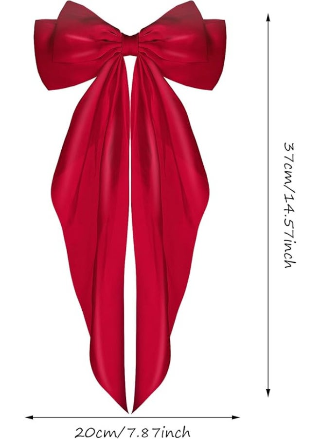Generic Night Satin Elegance A piece of luxury and softness Elegant Satin Bonnet Set for Women Single Layer Satin Bonnet for Curly Hair with Satin Hair Ties and Long Bow Clips in maroon  - Image 5