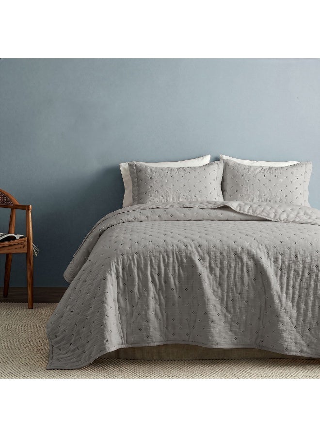Morano Elegence 3 pieces Bedspread set 260 X 240 cm 2 pillow cases 50 X 70 | Hollow Fiber Fill, Ultrasonic Quilting, 2 Pillowcases Included, Machine Washable, 3-Ply Construction - Image 1