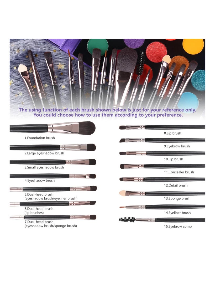Ucanbe Ucanbe eyeshadow palette with 15pcs brushes makeup set pigmented 86 colors make up sets gift matte shimmer glitter eye shadow pallet highlighter contour blush powder brush beauty kit  - Image 5