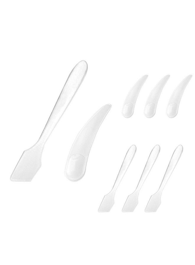 SumDirect 300 Pcs Mini Plastic Cosmetic Spatulas Clear Disposable Makeup Mask Spoons Small Frosted Clear Facial Cream Scoop For Mixing And Sampling(150Pcs Spatulas+150Pcs Scoops) - Image 1