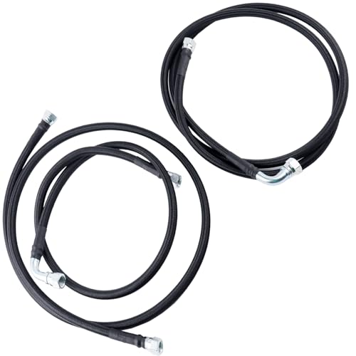 MUCO Flexible SS Braided Transmission Cooler Lines Kit for Dodge Ram 25003500 Cummins 59L with 48RE Transmission 2003 2004 2005 2006 2007 - Image 3