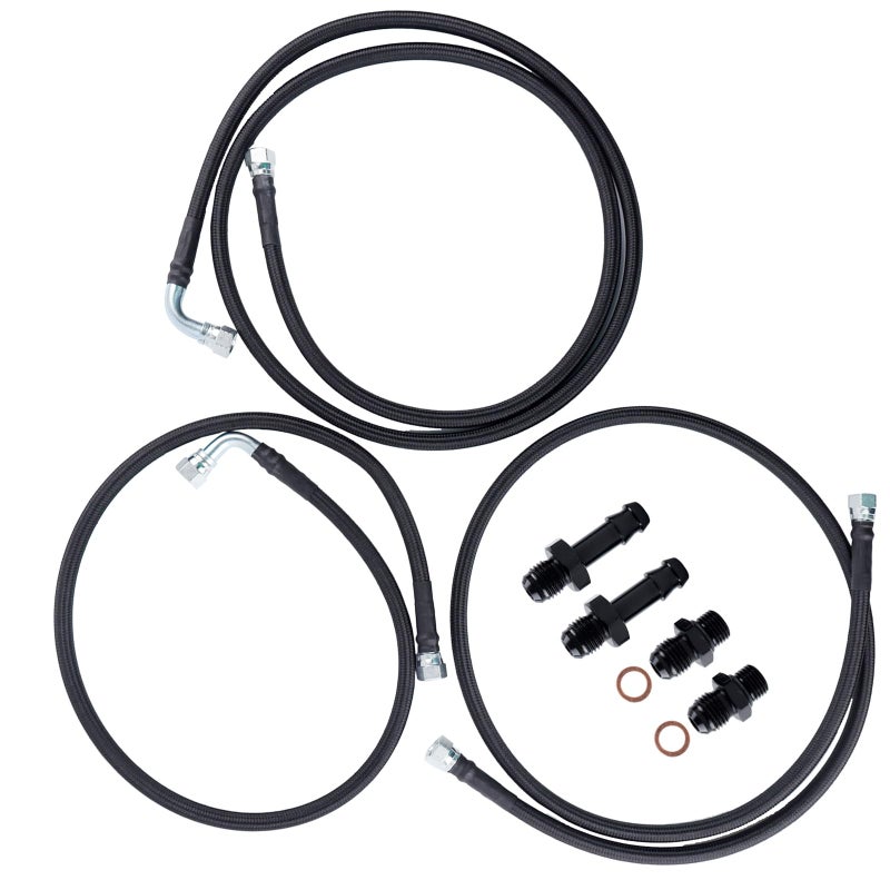 MUCO Flexible SS Braided Transmission Cooler Lines Kit for Dodge Ram 25003500 Cummins 59L with 48RE Transmission 2003 2004 2005 2006 2007 - Image 2