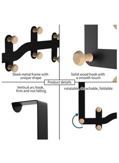 KASTWAVE Over Door Hanger, 8 Hooks Door Hanger Over Door Hooks Coat Hooks Door Coat Hanger for Hanging Coat, Towel, Bag, Robe, Black  - Image 5