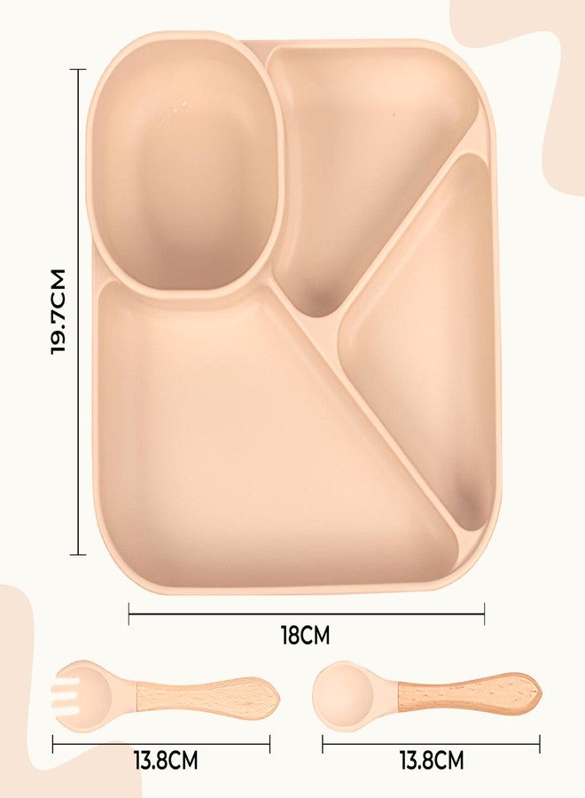 بيمبيكا مجموعة أدوات مائدة سيليكون أساسية لتغذية الأطفال الرضع من بيمبيكا - (عبوة من 3 قطع) (بيج) - Image 3