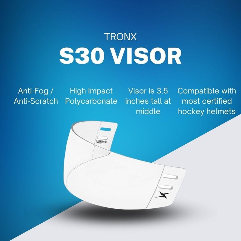 TronX S30 Straight-Cut Hockey Helmet Clear Visor (Anti-Scratch/Anti-Fog) CE Certified - Image 4