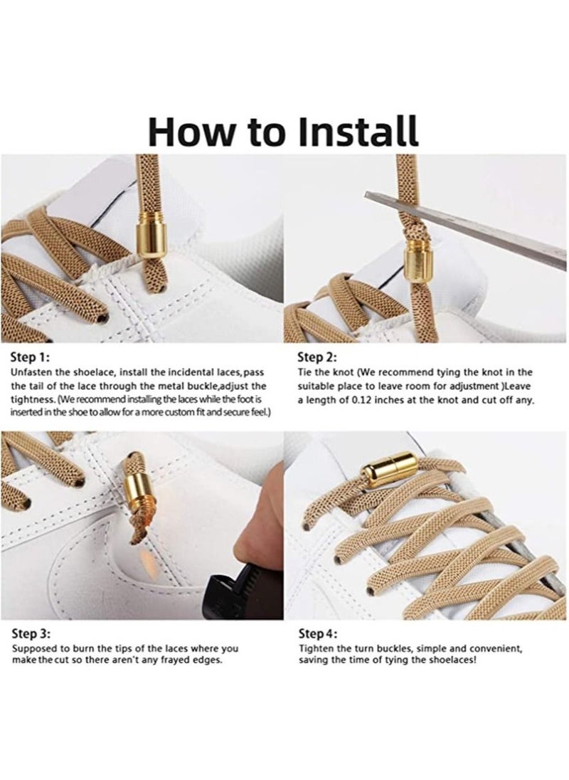MIRFA Elastic No Tie Shoe Laces For Adults Kids ElderlySystem With Elastic Shoe Laces 2 Pairs  - Image 3