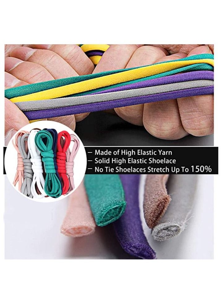 MIRFA Elastic No Tie Shoe Laces For Adults Kids ElderlySystem With Elastic Shoe Laces 2 Pairs  - Image 2