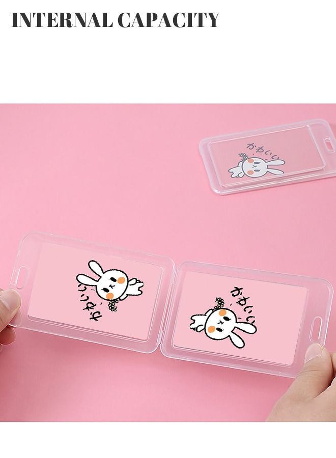 roaiss Retractable Lanyard Card Holder Cute Easy-to-pull Buckle for Student Access Control Transportation Subway Work Meal IC ID Bank Card Portable Pink - Image 5
