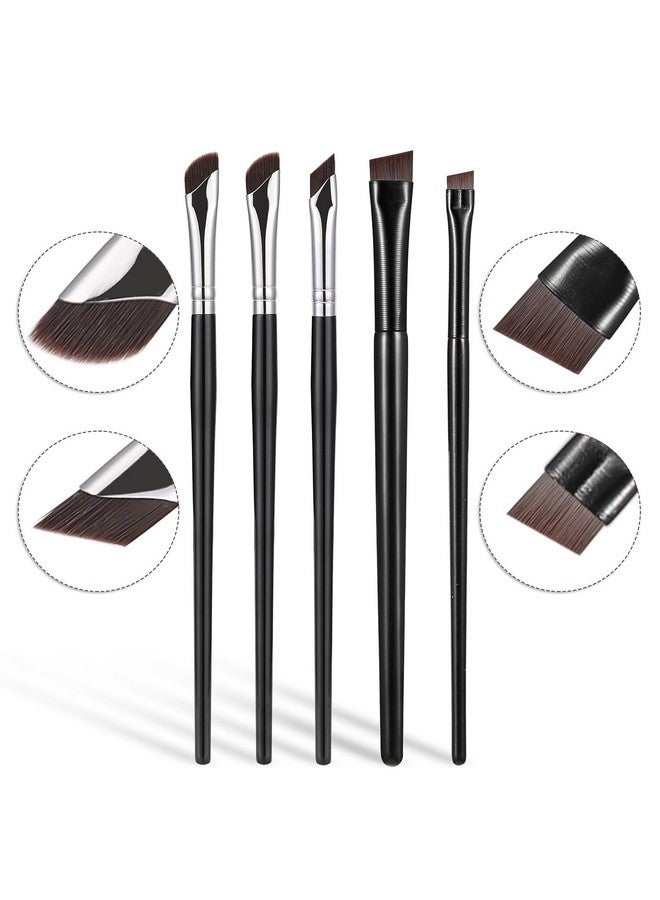 Etercycle 5-Piece Set Eyeliner Brushes For Precision Makeup Application - Fine Angled & Ultra Thin Slanted Flat Angle For Professional Beauty Cosmetic Tool - Image 2