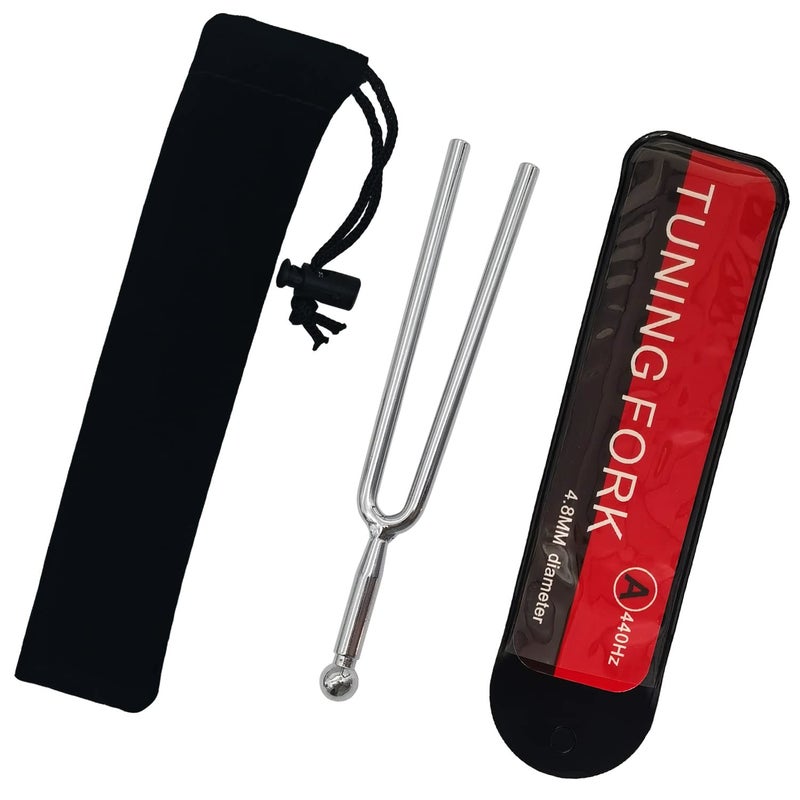 FSHANEE A440 Hz Tuning Fork (A440) Standard A Key for Piano Guitar Bass Violin Tuner String Musical Instrument Tuner Tuning Forks, All in Storage Pouch - Image 1