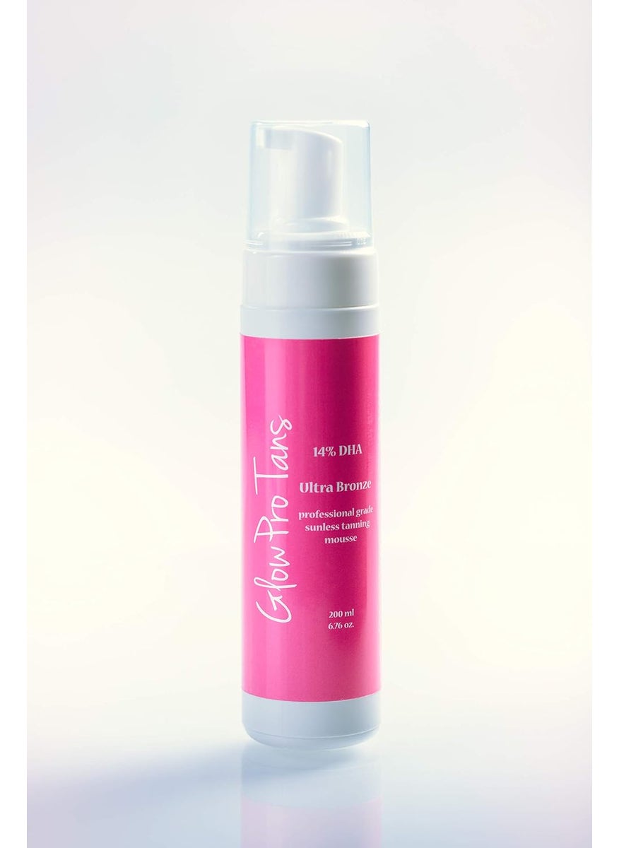GlowPro Tans - Professional Strength Tanning Mousse  14 DHA  Spray Tan In A Bottle  Darkest Tan  Dark Self Tanner - Image 1