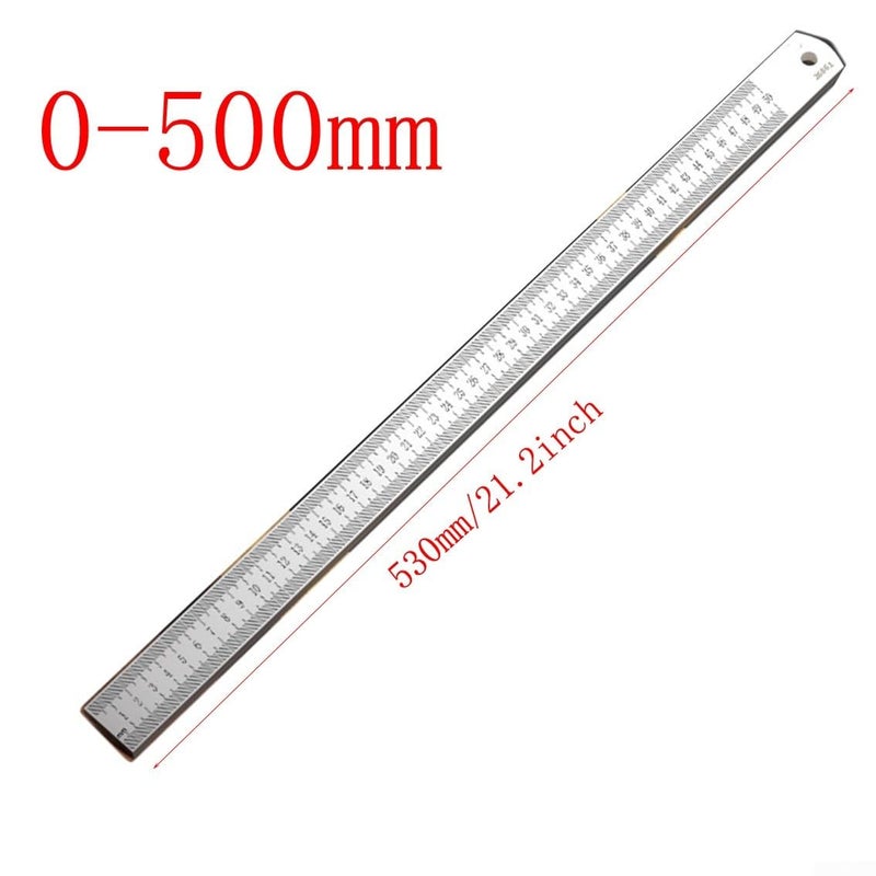 500mm Steel Machinist Ruler Dual Scale 0 300 500mm Measuring Tool Nut Wrench - Image 3