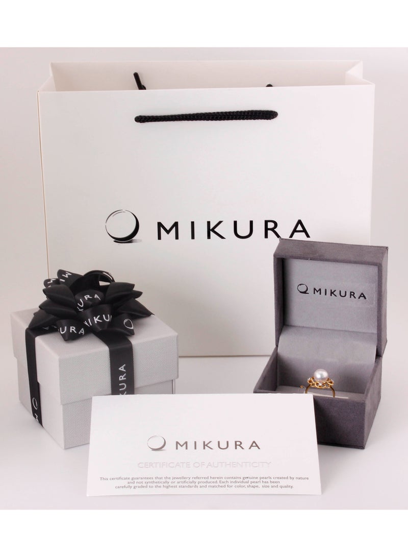 MIKURA Ring, Mabe Pearls, A Quality, White Color, 14.0-13.0MM, 18KW, 34D-0.18Cts, VS Clarity, G/H Color  - Image 5