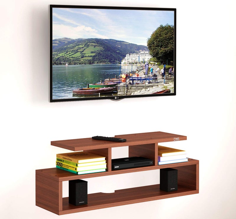 DAS Engineered Wood Wall Mount Tv Entertainment Unit/with Set Top Box Stand for Living Room and Office Walls Classic Walnut (Ideal for Up to 42") Screen- Mateo Pack of 1 - Image 1