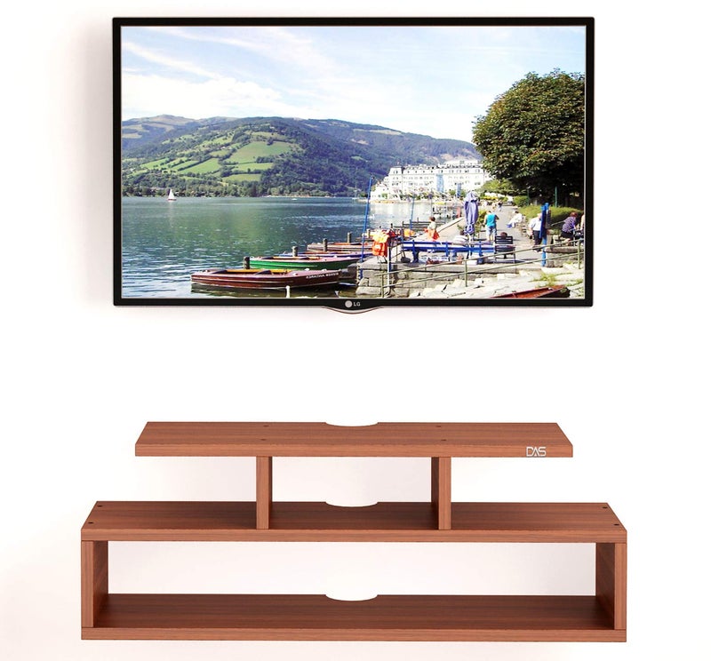 DAS Engineered Wood Wall Mount Tv Entertainment Unit/with Set Top Box Stand for Living Room and Office Walls Classic Walnut (Ideal for Up to 42") Screen- Mateo Pack of 1 - Image 4