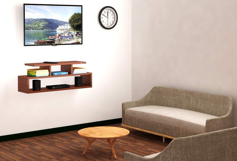 DAS Engineered Wood Wall Mount Tv Entertainment Unit/with Set Top Box Stand for Living Room and Office Walls Classic Walnut (Ideal for Up to 42") Screen- Mateo Pack of 1 - Image 3