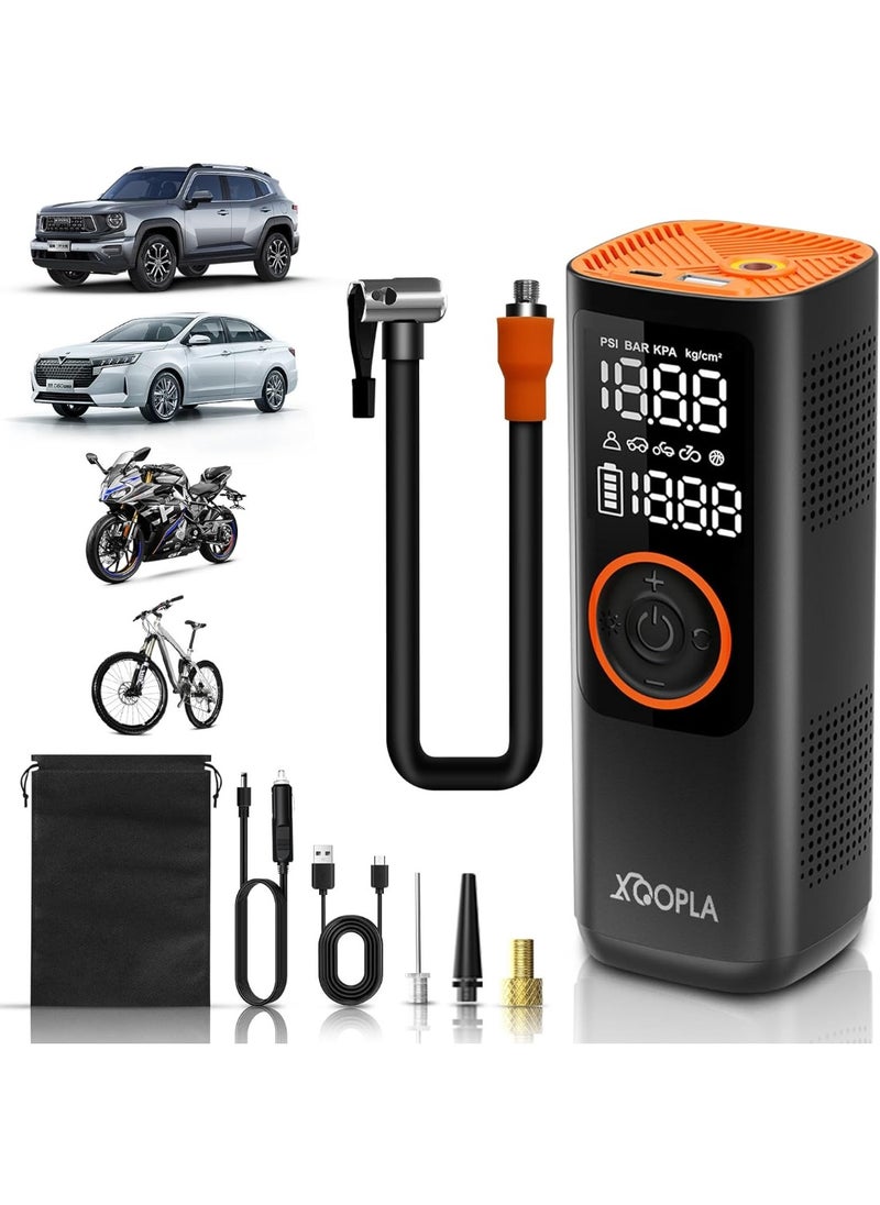 Xoopla Portable Car Tire Inflator 150PSI Air Compressor 7500mAh With Digital LCD Display 5 Modes Electric Pump for Bike Ball Motorcycle  - Image 1