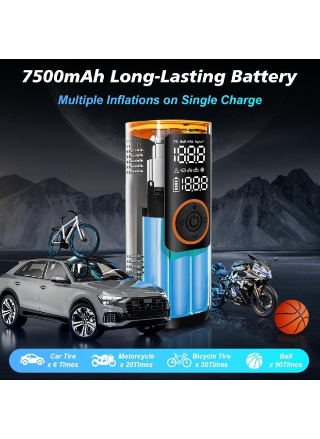 Xoopla Portable Car Tire Inflator 150PSI Air Compressor 7500mAh With Digital LCD Display 5 Modes Electric Pump for Bike Ball Motorcycle  - Image 2