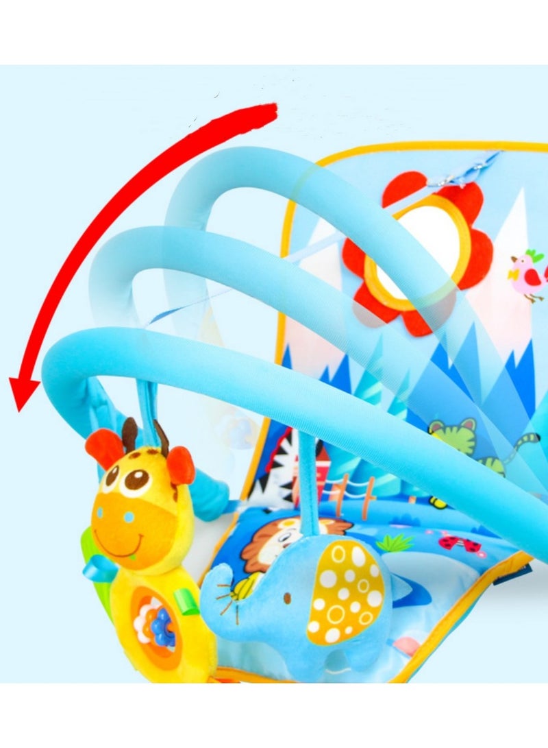 Car Seat Toy Car Seat Activity Arch Toy Rear Facing Car Seat Toy with Mirror Squeaker Ringing Bell Adjustable Easy Drive Non-Toxic Travel Sensory Toy for Infant Baby 6-12 Month  - Image 2