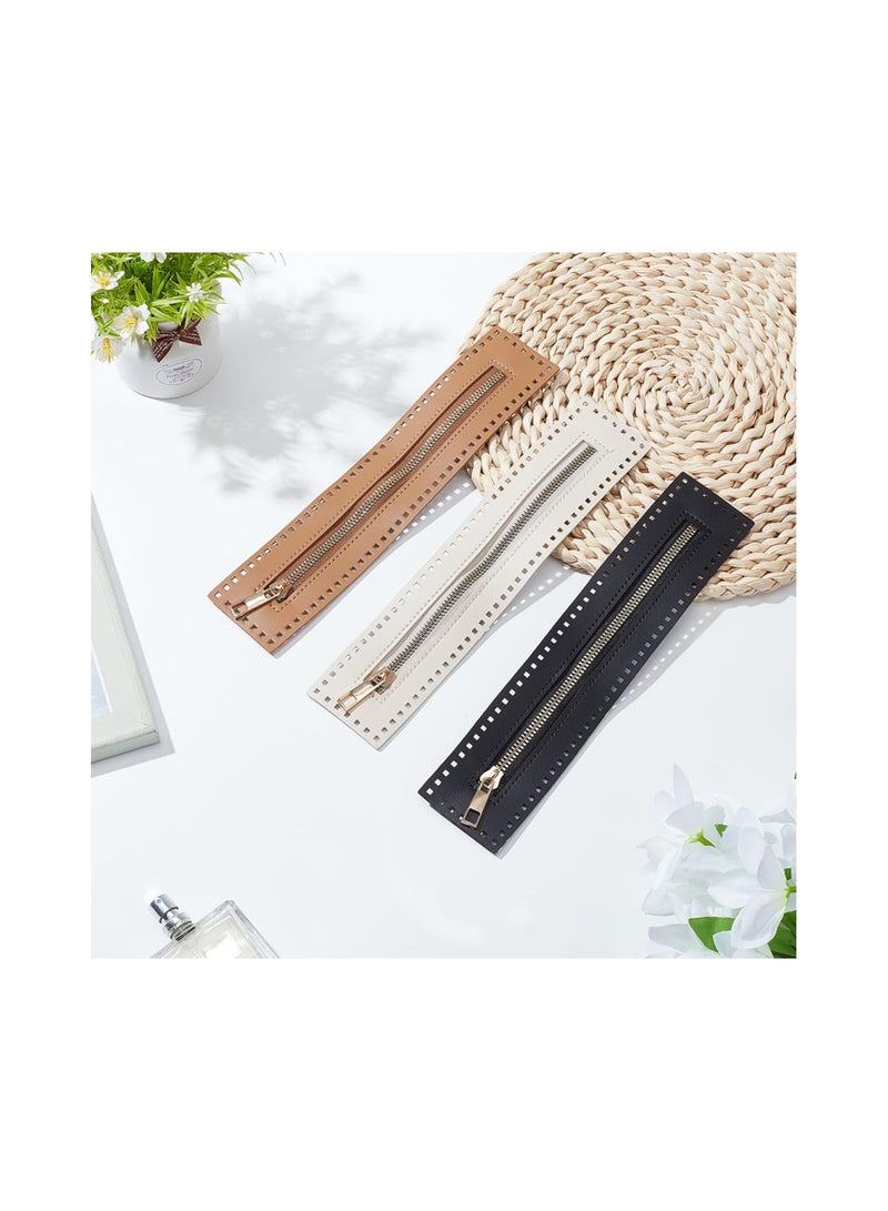 SYOSI PU Leather Zipper, for Sewing, 27cm Length Handbag Metal Separating Zippers Frames Bags Accessories, for Knitting Crochet Bags for DIY Shoulder Purse Making Sewing Craft Projects( 3 Colors )  - Image 2