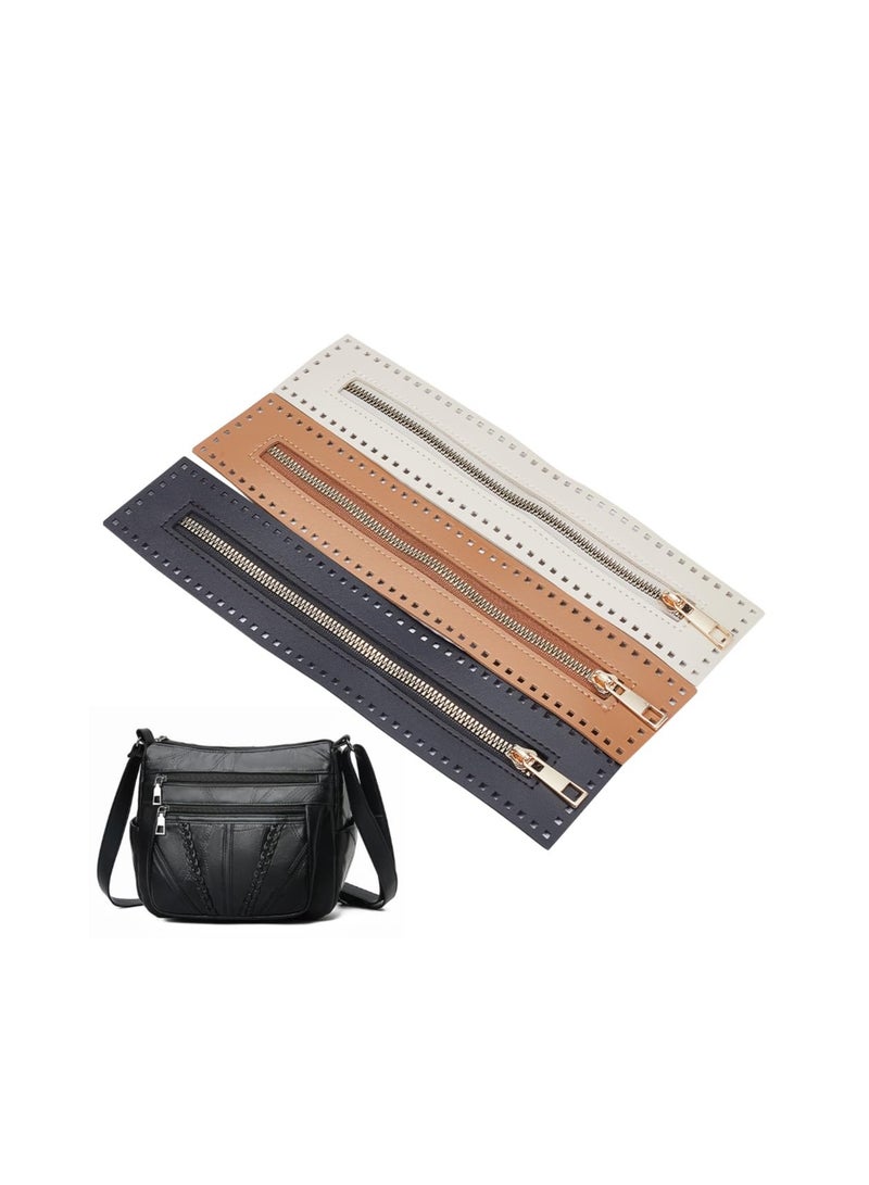 SYOSI PU Leather Zipper, for Sewing, 27cm Length Handbag Metal Separating Zippers Frames Bags Accessories, for Knitting Crochet Bags for DIY Shoulder Purse Making Sewing Craft Projects( 3 Colors )  - Image 1