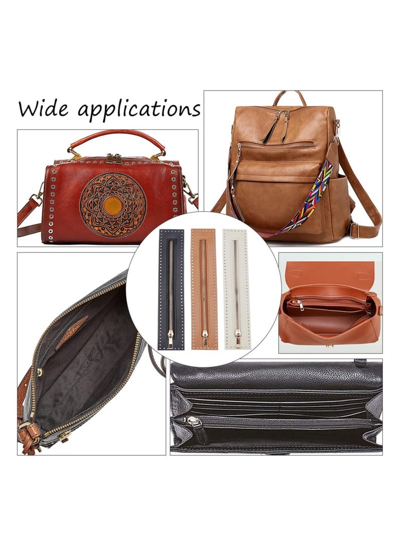 SYOSI PU Leather Zipper, for Sewing, 27cm Length Handbag Metal Separating Zippers Frames Bags Accessories, for Knitting Crochet Bags for DIY Shoulder Purse Making Sewing Craft Projects( 3 Colors )  - Image 5