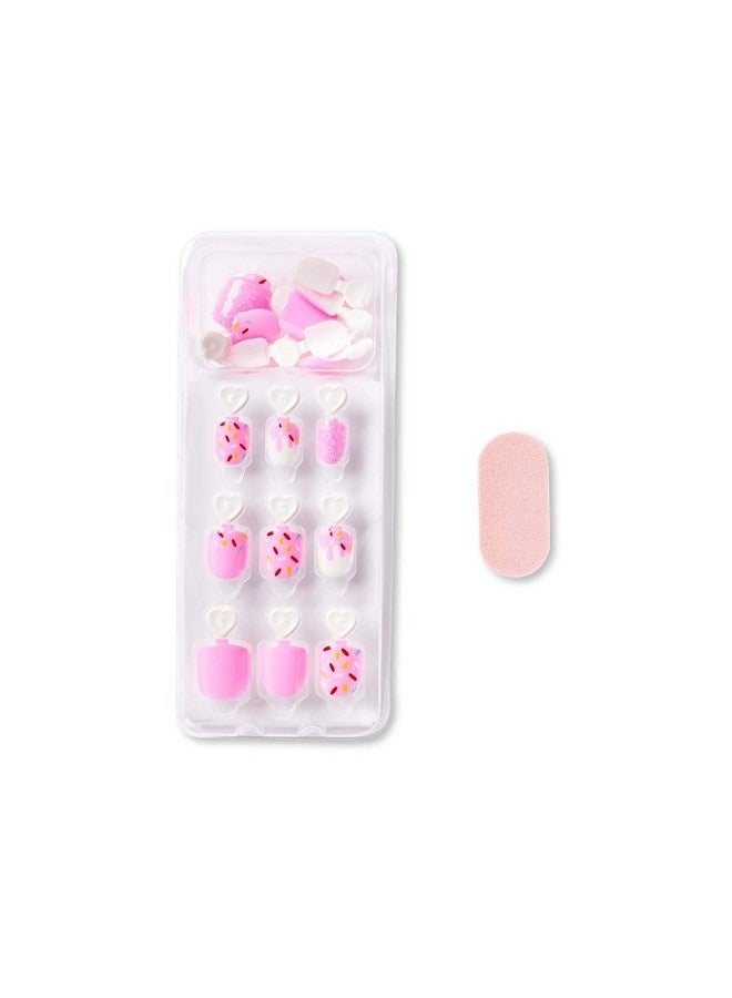 Impress Press No Glue Mani Press On Nails, Mini Press-On Manicure For Kids, 'Super Duper', Pink, Kids Size, Squoval Shape, Includes 20 Fake Nails With Removable Application Tabs, 1 Mini File - Image 2