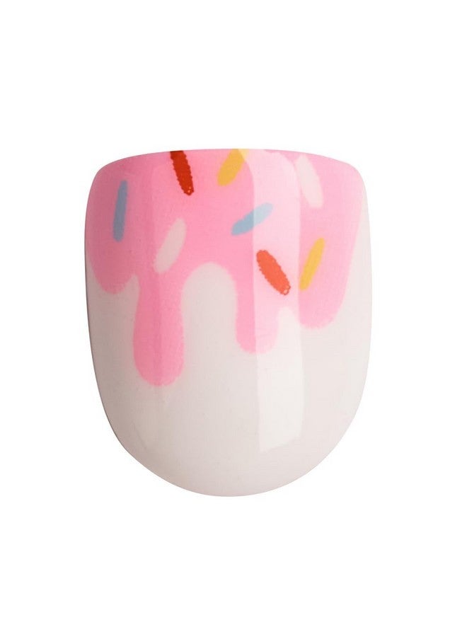 Impress Press No Glue Mani Press On Nails, Mini Press-On Manicure For Kids, 'Super Duper', Pink, Kids Size, Squoval Shape, Includes 20 Fake Nails With Removable Application Tabs, 1 Mini File - Image 5