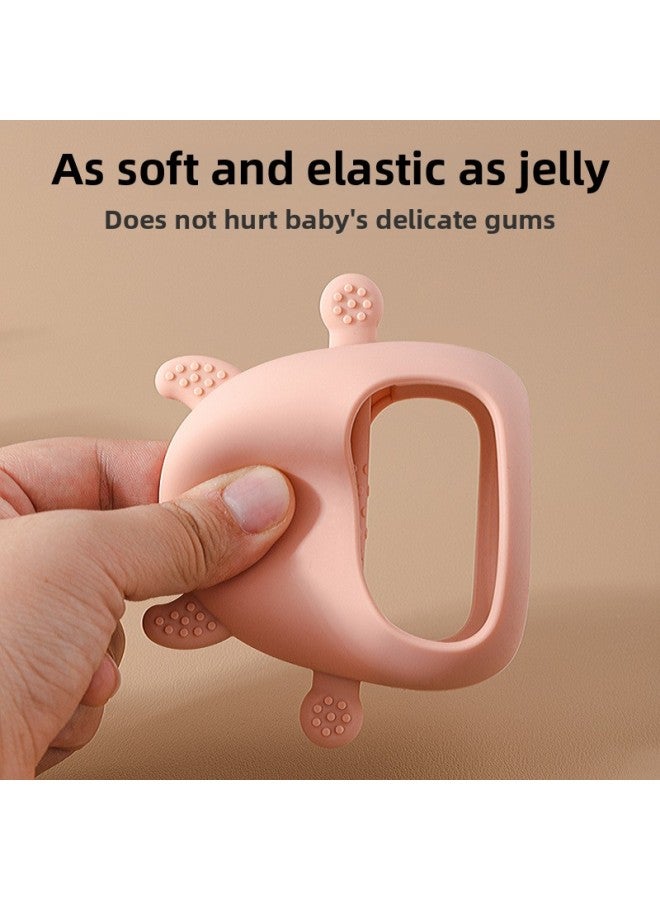 Baby Gloves Silicone Cow Design Teething Toy Relief Hand Protector 3D Interactive Soothing Chew Chew Stick Infant Teeth Grinding-Color:beige  - Image 5