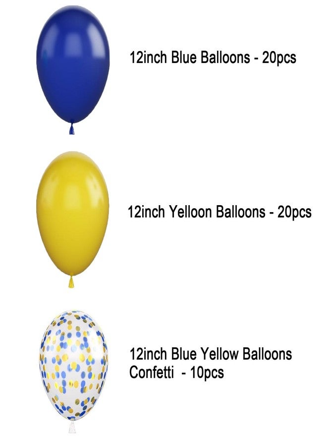 Aimto Blue and Yellow Balloons,Blue Yellow Confetti Balloon for Party Decorations,12 Inch,Pack of 50 - Image 4