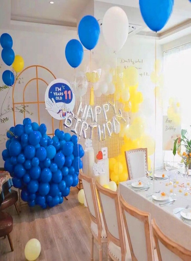 Aimto Blue and Yellow Balloons,Blue Yellow Confetti Balloon for Party Decorations,12 Inch,Pack of 50 - Image 3