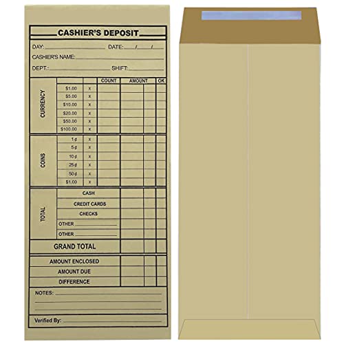 Cashiers Deposit Report Envelopes for Stores Banks and Retail Businesses 500