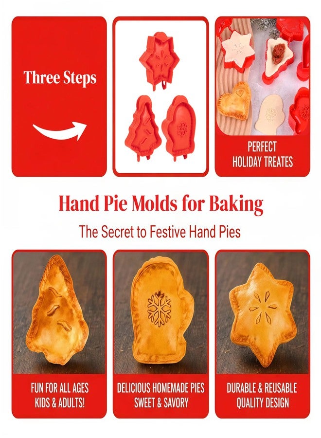 Fving Mini Hand Pie Molds Baking, Apple Pie Cutter, Dough Press with Snowflake, Mitten & Xmas Tree, Pocket Pie Maker Pans for for Christmas, New Year, Party & Potluck (3 PCS) - Image 4