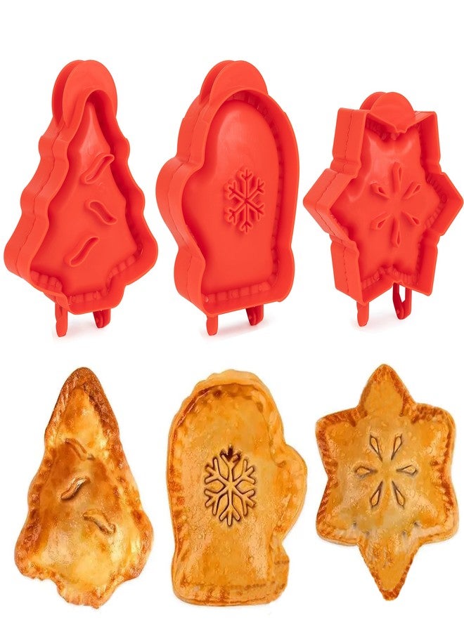 Fving Mini Hand Pie Molds Baking, Apple Pie Cutter, Dough Press with Snowflake, Mitten & Xmas Tree, Pocket Pie Maker Pans for for Christmas, New Year, Party & Potluck (3 PCS) - Image 1