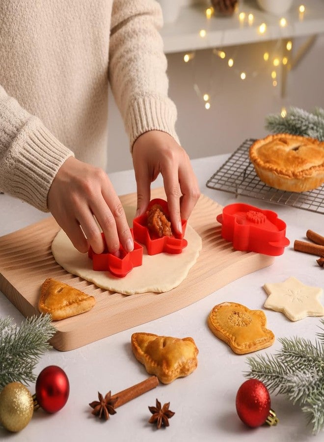 Fving Mini Hand Pie Molds Baking, Apple Pie Cutter, Dough Press with Snowflake, Mitten & Xmas Tree, Pocket Pie Maker Pans for for Christmas, New Year, Party & Potluck (3 PCS) - Image 2