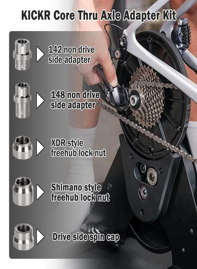 ulapithi KICKR Thru Axle Adapter Kit Compatible with Wahoo KICKR CORE and KICKR V4 and Newer Models KICKR Thru Axle Kit, Stainless Steel Kit for Enhanced Durability - Image 2