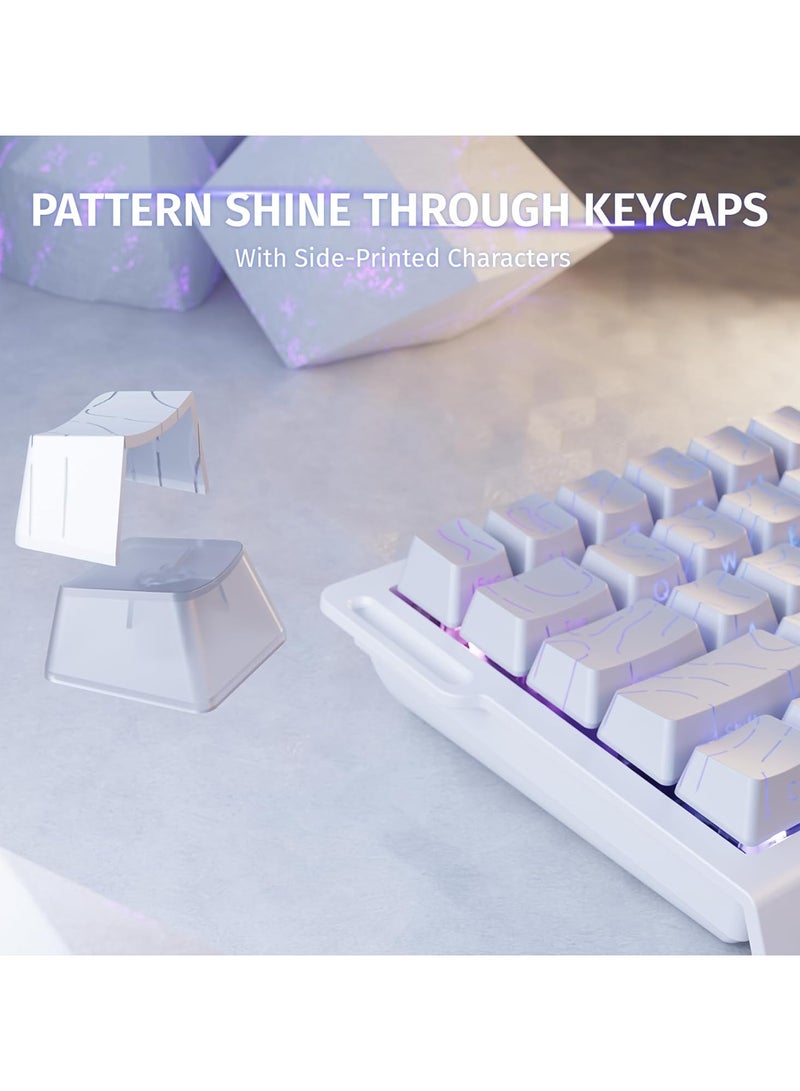 Attack Shark Attack Shark X68HE Wired Magnetic Gaming Keyboard, 0.01mm Adjustable Actuation, 8kHz Polling Rate, RGB Backlight, Side-Printed PBT Keycaps, 100M Lifespan Hall Effect Switches, 65% Layout (White Contours)  - Image 4