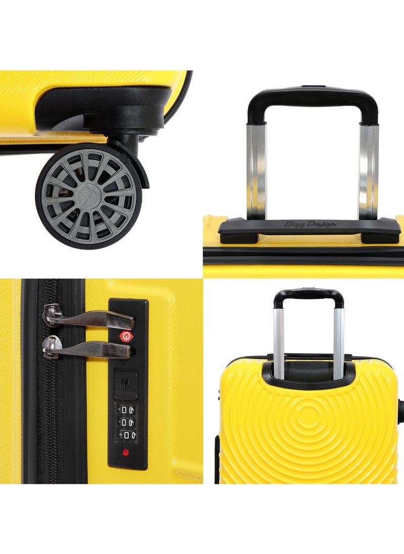 Biggdesign - Biggdesign Cats Medium Suitcase with Wheels, Hardshell Luggage with Spinner Wheel, Travel Suitcases with Lock System, Lightweight, Yellow, Medium, 24 Inch - Image 1